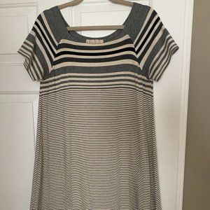 Gray and White Stripped Philosophy Dress